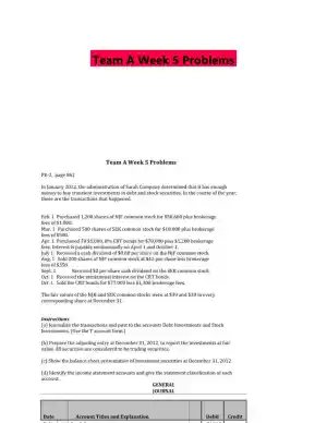 Team A Week 5 Problems