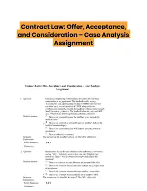 Contract Law: Offer, Acceptance, and Consideration � Case Analysis Assignment
