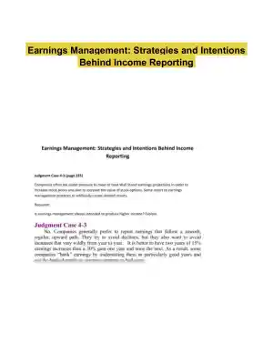 Earnings Management: Strategies and Intentions Behind Income Reporting