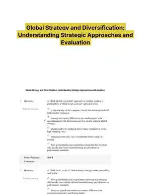 Global Strategy and Diversification: Understanding Strategic Approaches and Evaluation