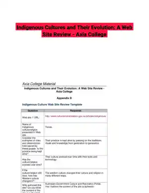Indigenous Cultures and Their Evolution: A Web Site Review - Axia College