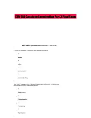 STR 581 Capstone Examination Part 3 Final Exam