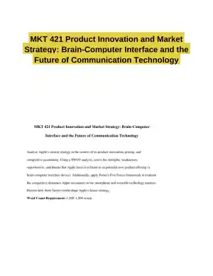 MKT 421 Product Innovation and Market Strategy: Brain-Computer Interface and the Future of Communication Technology