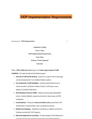 VIOP Implementation Requirements