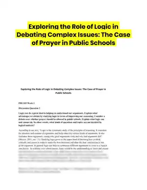 Exploring the Role of Logic in Debating Complex Issues: The Case of Prayer in Public Schools