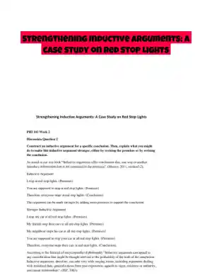 Strengthening Inductive Arguments: A Case Study on Red Stop Lights