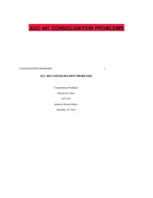 ACC 407 CONSOLIDATION PROBLEMS