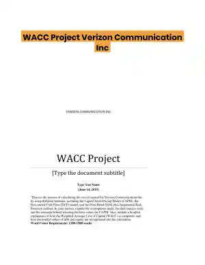 WACC Project Verizon Communication Inc