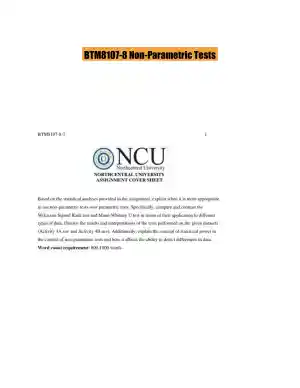 BTM8107-8 Non-Parametric Tests