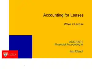 Accounting For Leases - ACCT2011 Financial Accounting