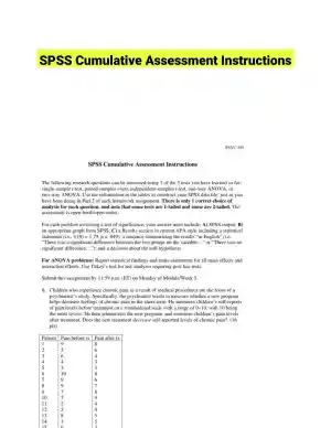 SPSS Cumulative Assessment Instructions