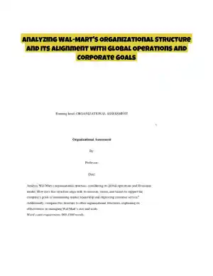 Analyzing Wal-Mart's Organizational Structure and Its Alignment with Global Operations and Corporate Goals