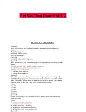 FIN 534 Final Exam PART 2