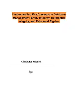 Understanding Key Concepts in Database Management: Entity Integrity, Referential Integrity, and Relational Algebra