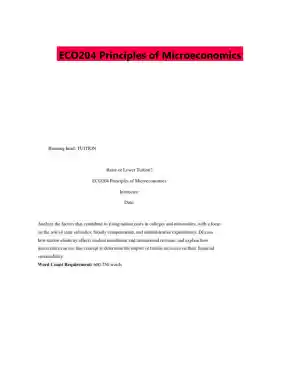 ECO204 Principles of Microeconomics