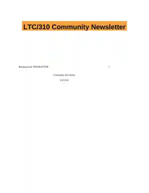 LTC/310 Community Newsletter