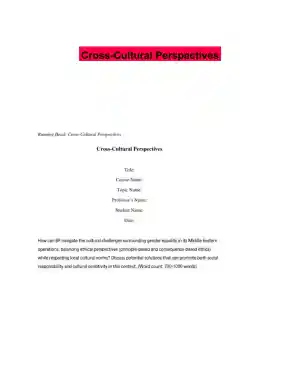 Cross-Cultural Perspectives