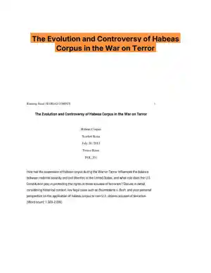 The Evolution and Controversy of Habeas Corpus in the War on Terror