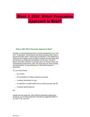 Week 4, DQ4: Which Persuasive Approach Is Best?