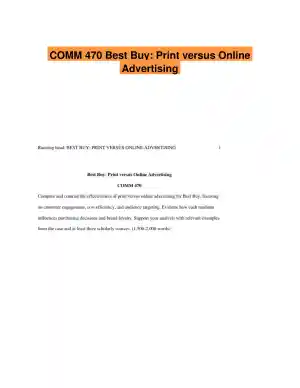 COMM 470 Best Buy: Print versus Online Advertising