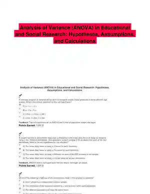 Analysis of Variance (ANOVA) in Educational and Social Research: Hypotheses, Assumptions, and Calculations