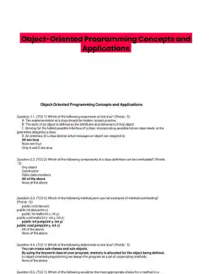 Object-Oriented Programming Concepts and Applications