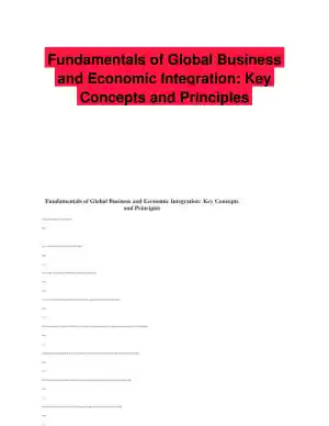 Fundamentals of Global Business and Economic Integration: Key Concepts and Principles