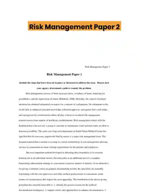 Risk Management Paper 2