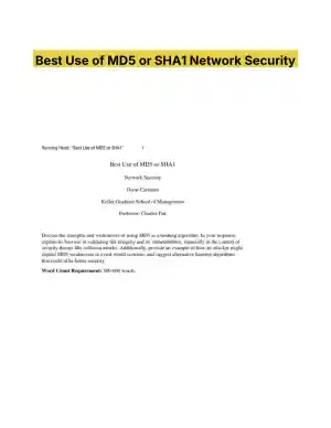 Best Use of MD5 or SHA1 Network Security