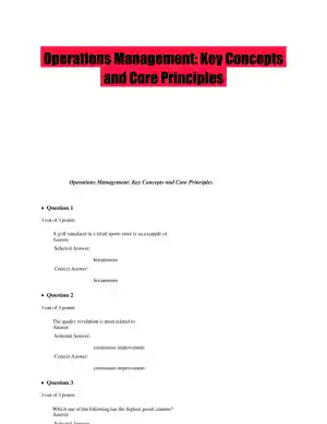 Operations Management: Key Concepts and Core Principles