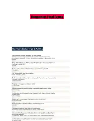 Humanities Final Exams