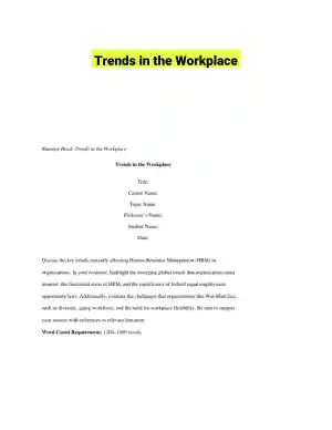 Trends in the Workplace