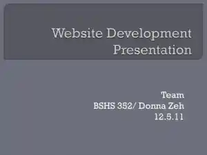 Website Development Presentation - BSHS 352