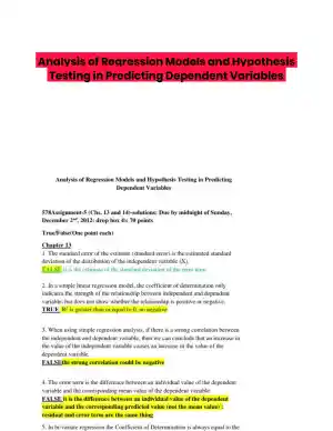 Analysis of Regression Models and Hypothesis Testing in Predicting Dependent Variables