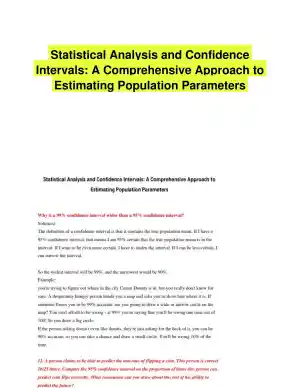 Statistical Analysis and Confidence Intervals: A Comprehensive Approach to Estimating Population Parameters