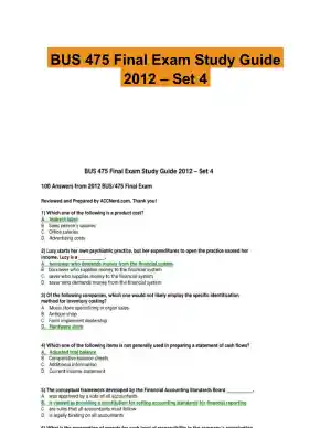 BUS 475 Final Exam Study Guide 2012 � Set 4