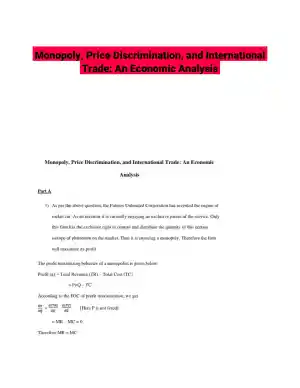 Monopoly, Price Discrimination, and International Trade: An Economic Analysis