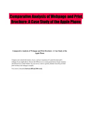 Comparative Analysis of Webpage and Print Brochure: A Case Study of the Apple Phone