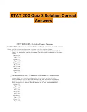 STAT 200 Quiz 3 Solution Correct Answers
