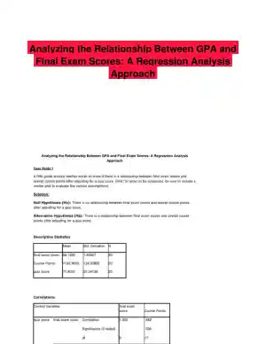 Analyzing the Relationship Between GPA and Final Exam Scores: A Regression Analysis Approach