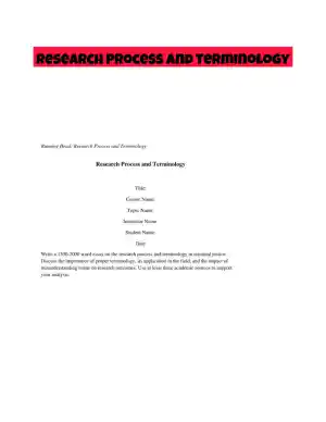 Research Process and Terminology