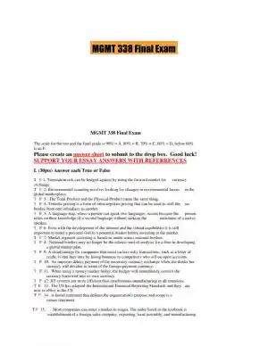 MGMT 338 Final Exam
