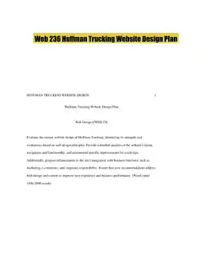 Web 236 Huffman Trucking Website Design Plan