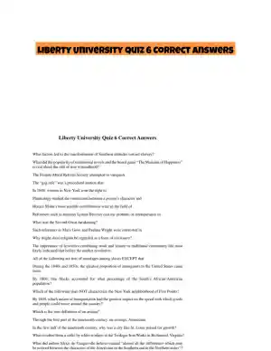 Liberty University Quiz 6 Correct Answers