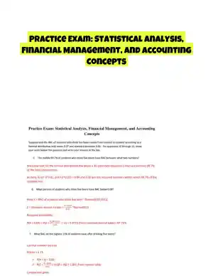 Practice Exam: Statistical Analysis, Financial Management, and Accounting Concepts
