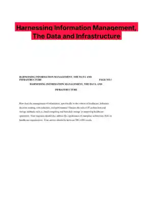 Harnessing Information Management, The Data and Infrastructure