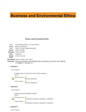 Business and Environmental Ethics