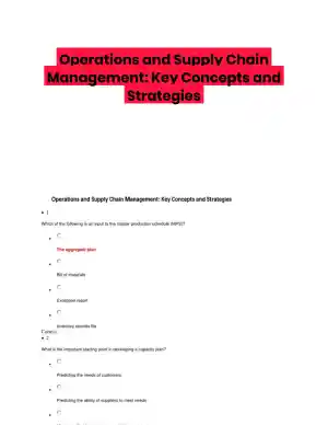 Operations and Supply Chain Management: Key Concepts and Strategies