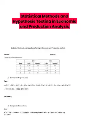 Statistical Methods and Hypothesis Testing in Economic and Production Analysis