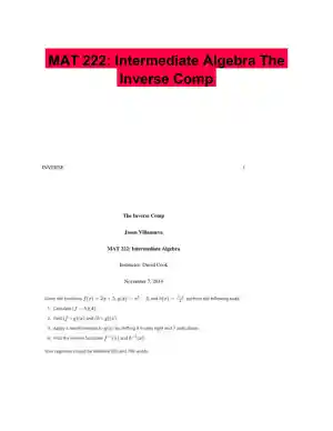 MAT 222: Intermediate Algebra The Inverse Comp